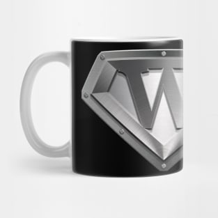 Steel Plated Diamond Shaped W Mug